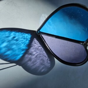 Glas in lood Suncatcher hartje lila/blauw