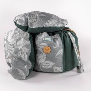 De wollige hooikist /ecologische slowcooker /koelbox - gaarstoof zonder energieverbruik- groen met lichtgroen
