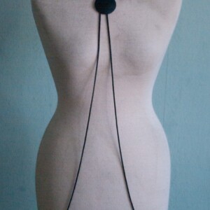 Rosé goud/zwart Body Chain Ketting