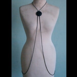 Rosé goud/zwart Body Chain Ketting