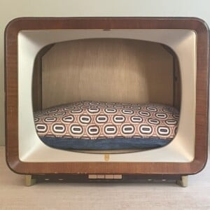 Retro kattenmand / hondenmand Philips TV bruin