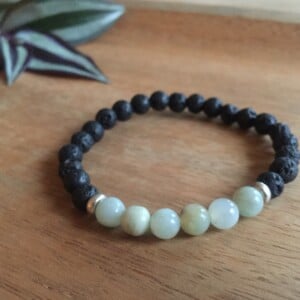 Amazoniet + zilver 6mm