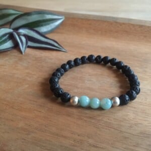 Amazoniet 3 + zilver 6mm