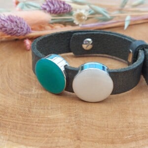 Armband met schuifbedels antraciet