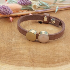 Armband met schuifbedels bruin