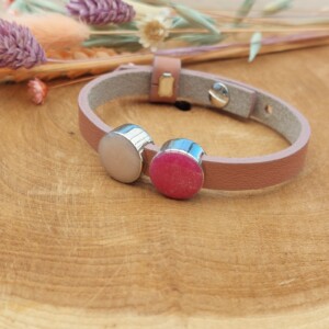 Armband met schuifbedels roze