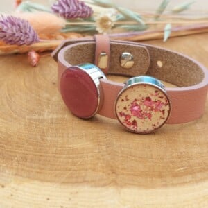 Armband met schuifbedels roze