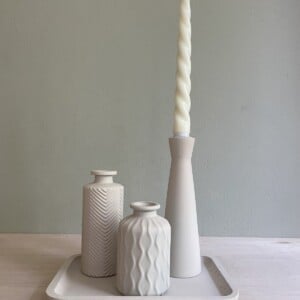 Bloemenplank met kaarsenstandaard recycled