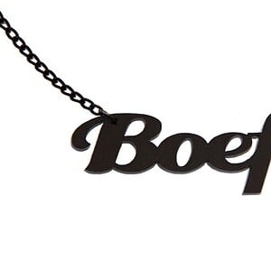 Boef! naamketting (zwart)