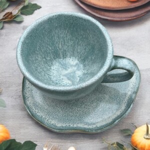 Cappuccinokop & Schotel – Handgemaakt Keramiek