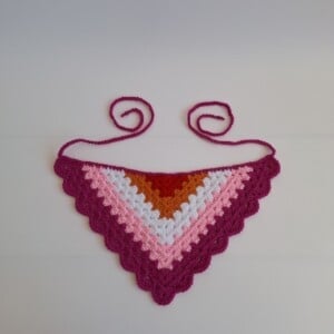 Gehaakte bandana 'Lesbische vlag'