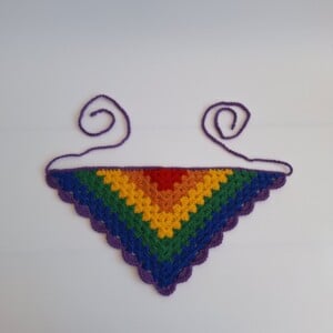 Gehaakte bandana 'Pride regenboog vlag'
