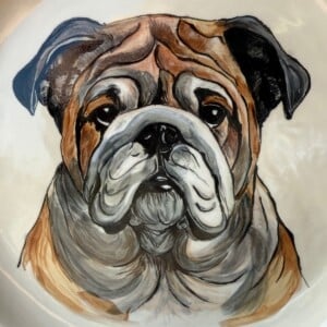 Handbeschilderd Decoratief Bord – Bulldog Portret