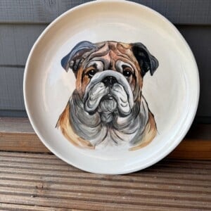 Handbeschilderd Decoratief Bord – Bulldog Portret