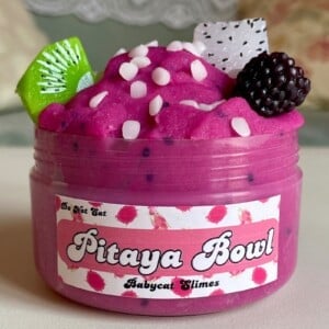 Icee slijm "Pitaya Bowl" - beginnerslijm van drakenfruit met zaden en toppings, tactiel speelgoed als cadeau voor sensorische behoeften, gevoeligheden, autisme, ADHD