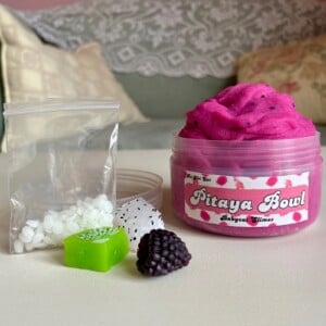 Icee slijm "Pitaya Bowl" - beginnerslijm van drakenfruit met zaden en toppings, tactiel speelgoed als cadeau voor sensorische behoeften, gevoeligheden, autisme, ADHD