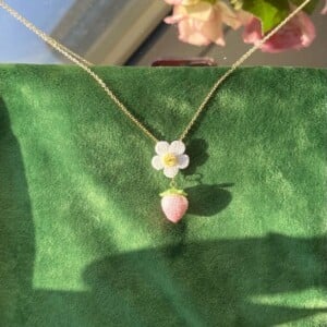 Micro Gehaakte Aardbei Ketting