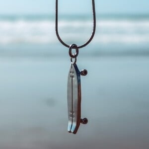Oceaan Surfskate ketting zilver