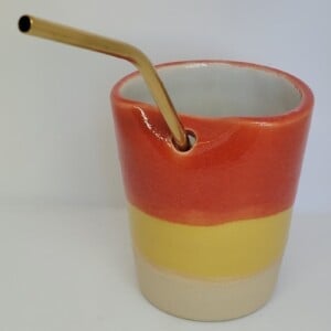 Rietjesbeker rood,geel
