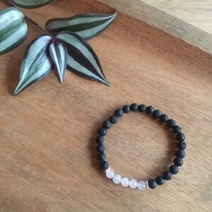 Rozenkwarts + zilver 6mm
