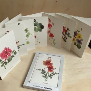 Set van 7 gevouwen A6 kaarten bloemen