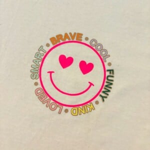 T-shirt Smiley - neon pink