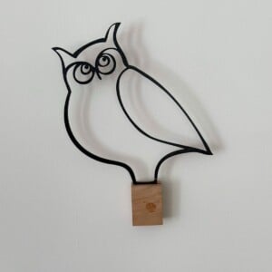 Uil, wandobject, hout, gemakkelijk te bevestigen