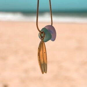 Zeeglas Shortboard Ketting Goud