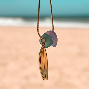 Zeeglas Shortboard Ketting Goud