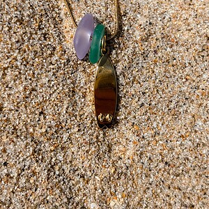 Zeeglas Shortboard Ketting Goud