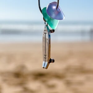 Zeeglas Surfskate ketting zilver