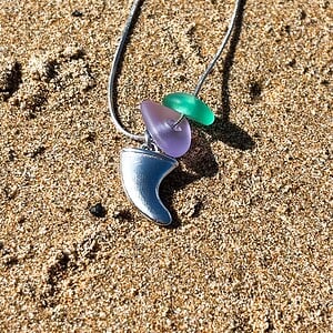 Zeeglas Vin ketting zilver