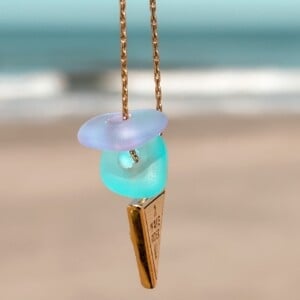 Zeeglas Wave Rider ketting goud