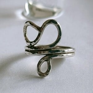 Zilveren ring in bohemian style