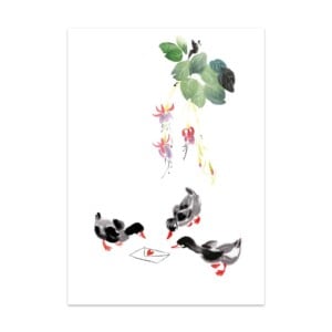 set van 6 enkele A6 kaarten eendjes