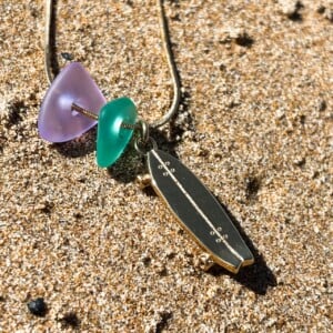 zeeglas Surfskate ketting goud