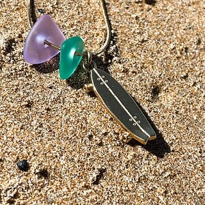 zeeglas Surfskate ketting goud
