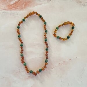 Barnsteen (mat) ketting kind - Afrikaanse Jade  |  36cm