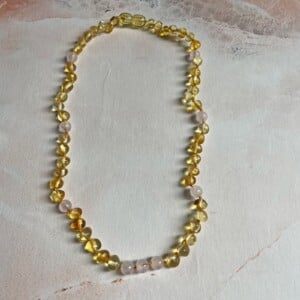Barnsteen Ketting baby/peuter - Rozenkwarts