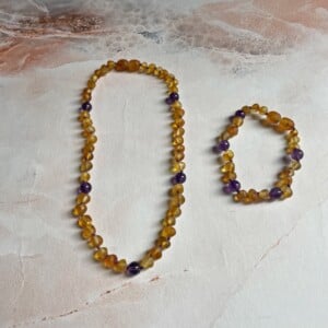 Barnsteen armband kind Amethist  |  16cm