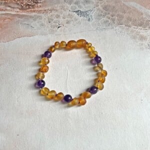 Barnsteen armband kind Amethist  |  16cm