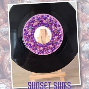 Kunst van vinyl: versierde LP 'Sunset Skies'