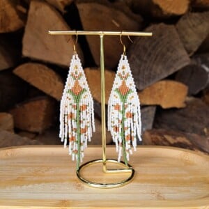 Fringe oorbellen vintage flower