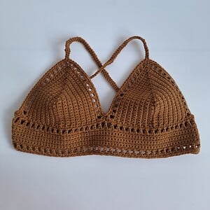 Gehaakt topje 'Boho top caramel'