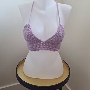 Gehaakt topje 'Lolly top lila'