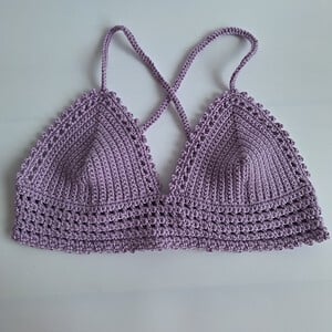 Gehaakt topje 'Lolly top lila'