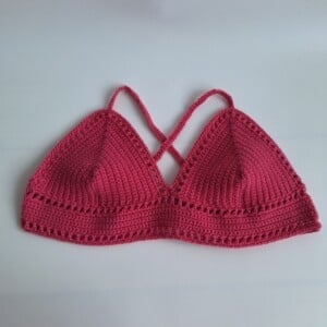 Gehaakt topje 'boho top hot pink'