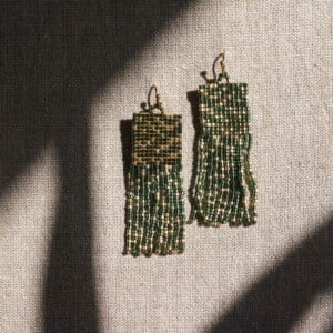 Golden Hour | Handgeweven Kralenoorbellen met Miyuki Kralen