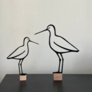 Grutto wanddecoratie – houten weidevogel voor aan de muur |  nationale vogel.