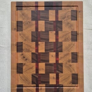 Handgemaakte houten snijplank 33,5x29x4 cm